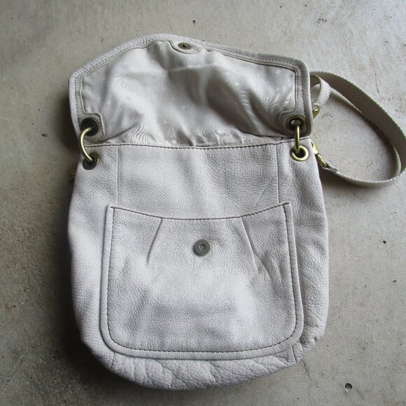 FOSSIL matte off white beige Leather Cowhide shoulder bag - Picture 5 of 8